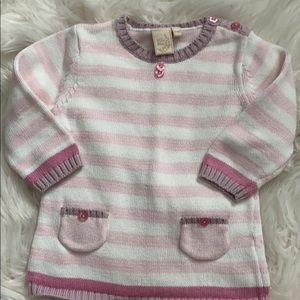 Toffee Moon 6-9 Mo Pink/White Striped Sweater